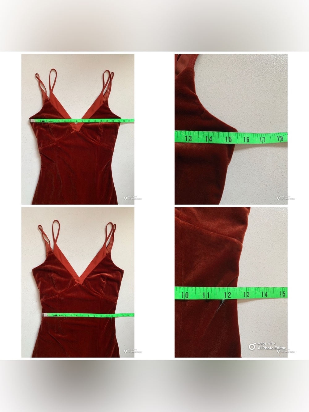 Lulus XS Immensely Glam Rust Velvet Backless Maxi Dress NWT FLAW Formal Party - Picture 14 of 15